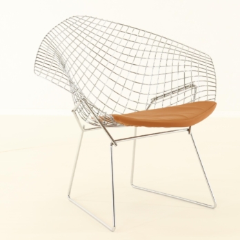 Geometric sculptural chair diamond restored Knoll (1)