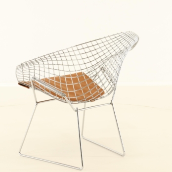 Geometric sculptural chair diamond restored Knoll (5)