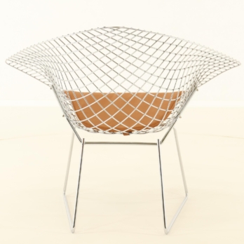 Geometric sculptural chair diamond restored Knoll (7)