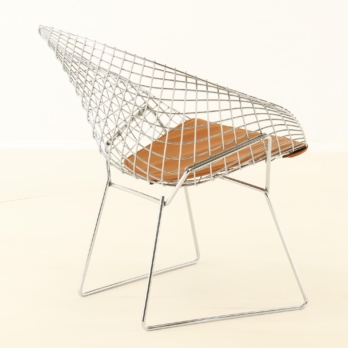 Geometric sculptural chair diamond restored Knoll (8)