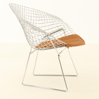 Geometric sculptural chair diamond restored Knoll (9)