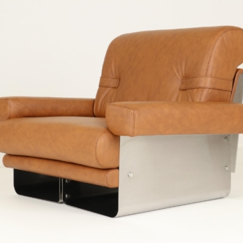 Lounge chair Xavier Féal for Inox Industrie France 1970s (1)