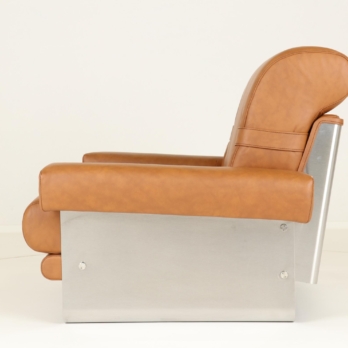 Lounge chair Xavier Féal for Inox Industrie France 1970s (6)