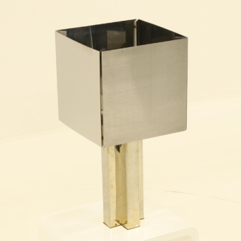 Rare square table lamp in inox (1)