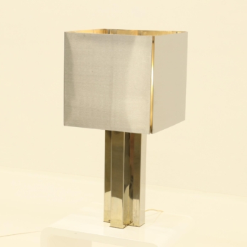 Rare square table lamp in inox (3)