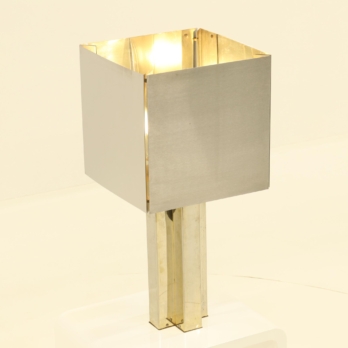 Rare square table lamp in inox (9)