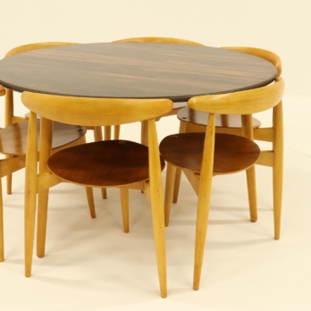 Restored dining set by Wegner with tabletop in rosewood (6)