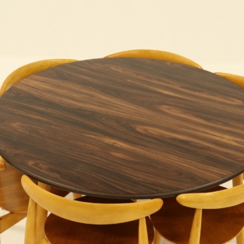 Restored dining set by Wegner with tabletop in rosewood (8)