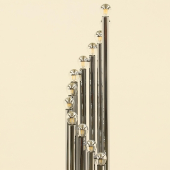 Space age floor lamp organ with 12 metal tubes of different heights (4)